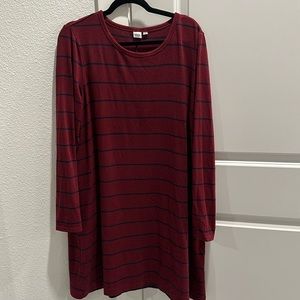 Long sleeve striped t shirt dress